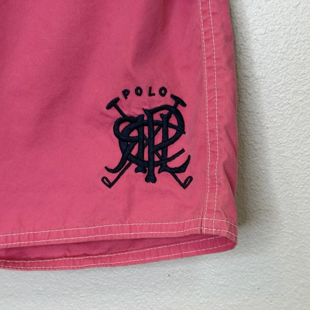 Polo Ralph Lauren Board Shorts Swimsuit Mens Small Pink Tie Waist Lined Preppy‎